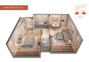 Floor Plan in 1 BHK Apartment at Kuber Krishna One, Karanjade – for Sale