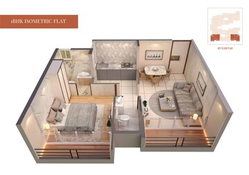 Floor Plan in 1 BHK Apartment at Kuber Krishna One, Karanjade – for Sale