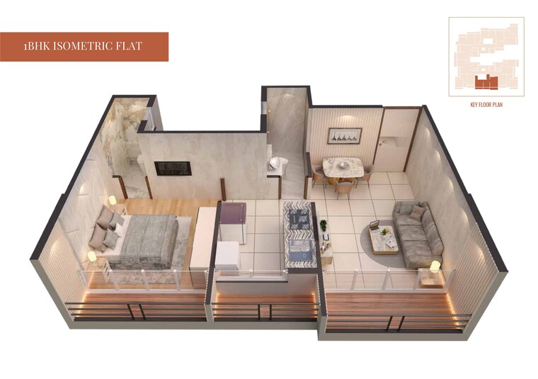 Floor Plan, kuber-krishna-one 1 Bedroom 650 Sq.Ft. Apartment In Karanjade Navi Mumbai 9372758