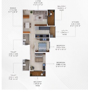 Floor Plan in 2 BHK Apartment at Besa Pipla rd – for Sale