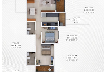 Floor Plan in 2 BHK Apartment at Besa Pipla rd – for Sale