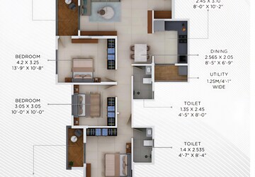 Floor Plan in 3 BHK Apartment at Besa Pipla rd – for Sale