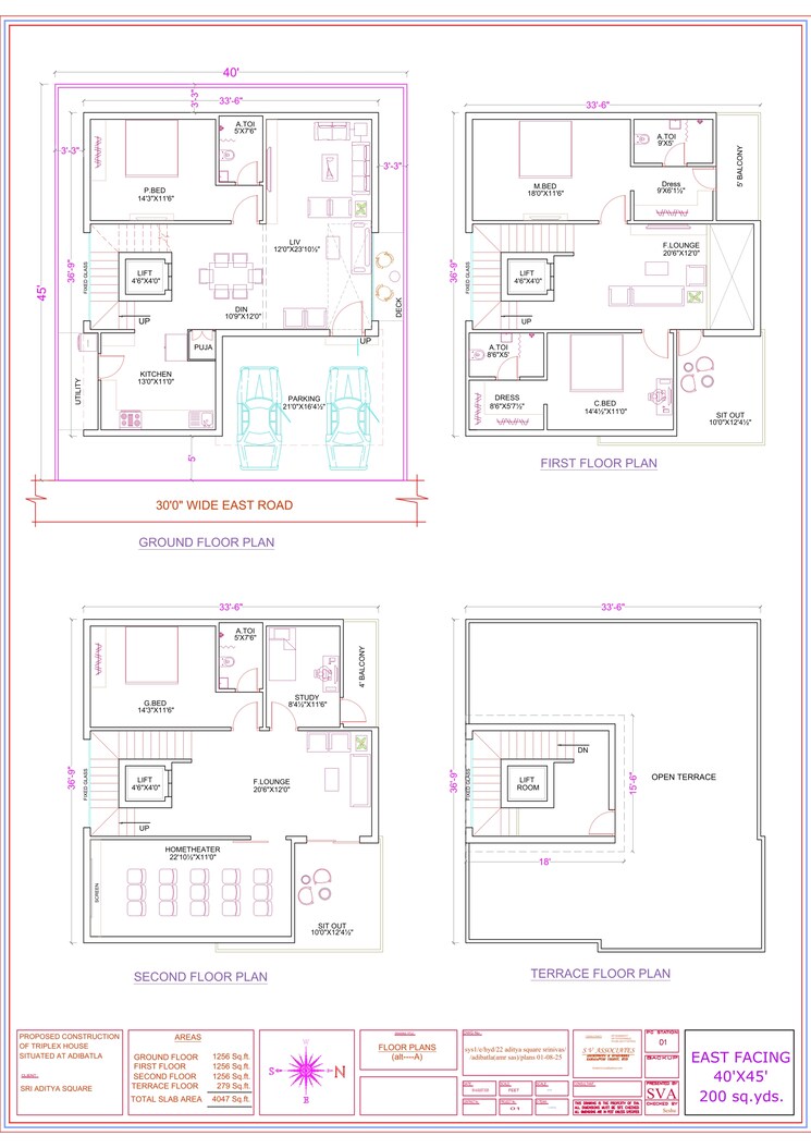 Floor Plan, adibatla 4 Bedroom 4047 Sq.Ft. Villa In Adibatla Hyderabad 9374648