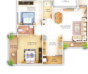 Floor Plan in 2 BHK Apartment at Besa – for Sale