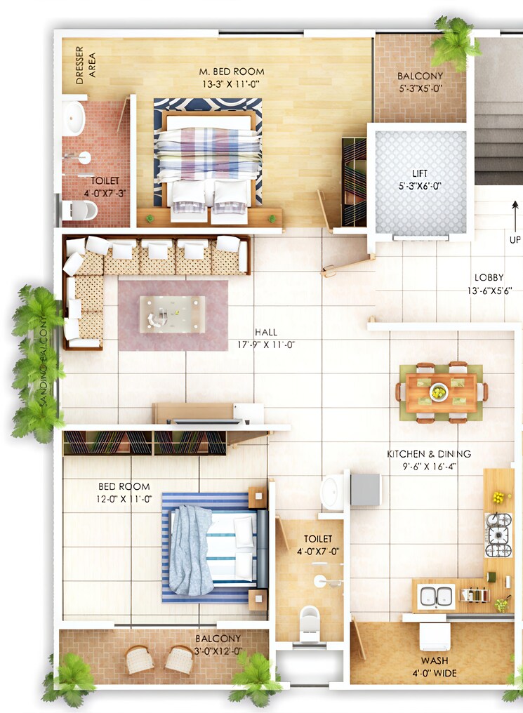 Floor Plan, besa 2 Bedroom 1250 Sq.Ft. Apartment In Besa Nagpur 9374768