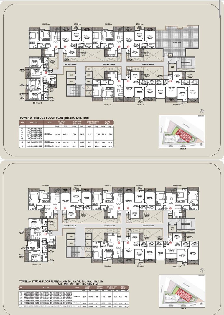 Floor Plan, wakad 3 Bedroom 1070 Sq.Ft. Apartment In Wakad Pune 9366780