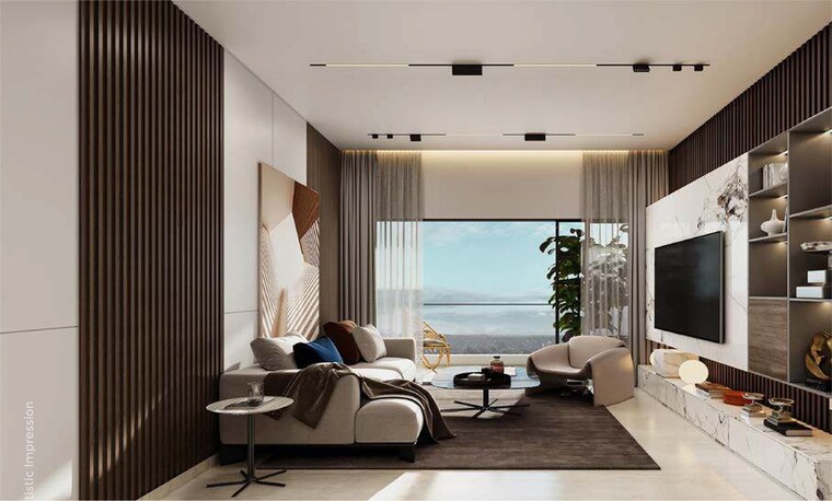 Living Room, vasupujya-neco-park-central 2 Bedroom 850 Sq.Ft. Apartment In Kharadi Pune 9376080