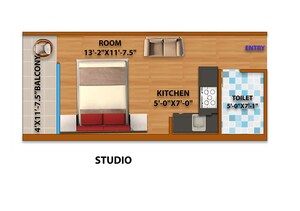 Floor Plan in 2 BHK Apartment at Sector 12 Greater Noida – for Sale