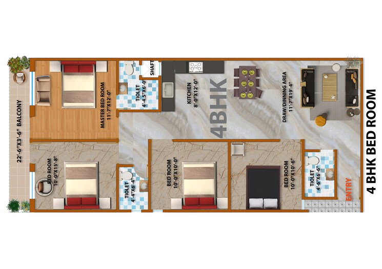 Floor Plan, sector 12 greater noida 2 Bedroom 1150 Sq.Ft. Apartment In Sector 12 Greater Noida Greater Noida 9376123