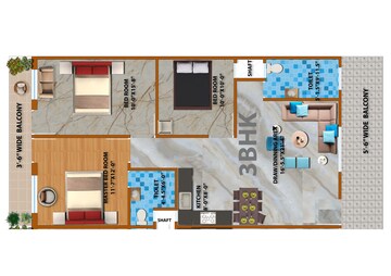 Floor Plan in 2 BHK Apartment at Sector 12 Greater Noida – for Sale