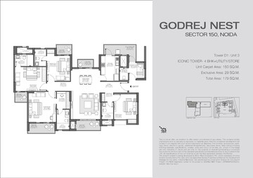 Floor Plan in 4 BHK Apartment at Godrej Nest, Sector 150 – for Sale