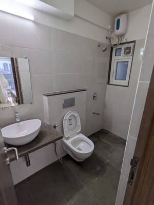 Bathroom in 2 BHK Apartment at Shapoorji Pallonji BKC 28, Bandra East – for Rent