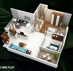 2 BHK 760 Sq.Ft. Apartment in 2bhk Flat