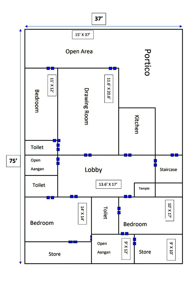 Floor Plan, indira nagar 4 Bedroom 2800 Sq.Ft. Independent House In Indira Nagar Lucknow 9381042