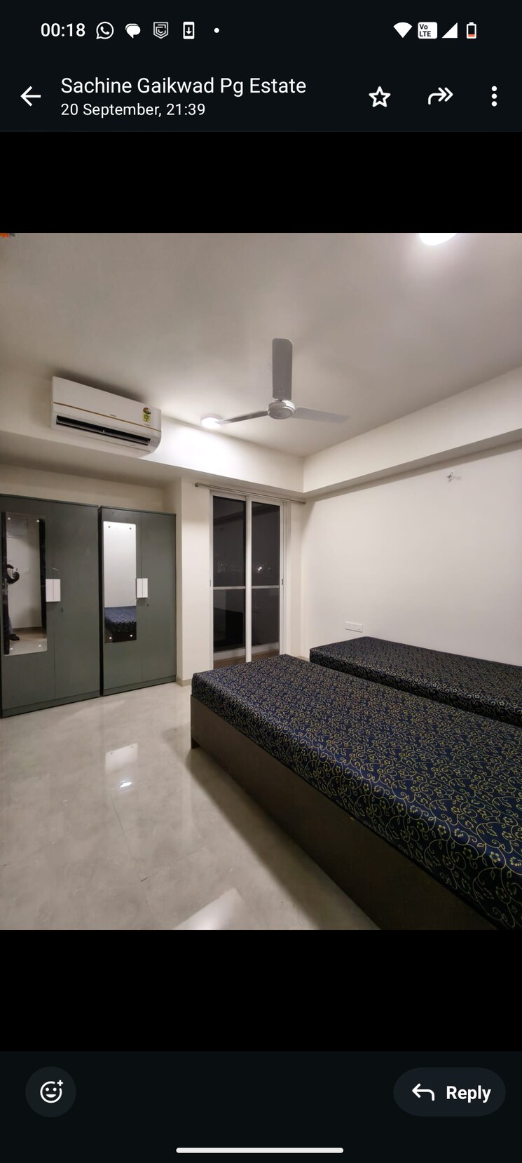 Bedroom, thane west Pg For Girls In Thane West 9381250