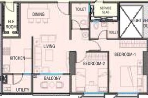 Floor Plan in 2 BHK Apartment at Sadashiv Peth – for Sale