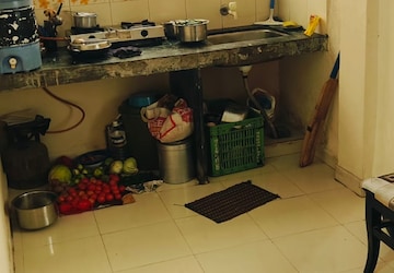 Kitchen in 1 RK Apartment at Om Sai Apartment, Pimple Gurav – for Rent