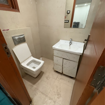 Bathroom in 2 BHK Builder Floor at Freedom Fighters Enclave – for Rent