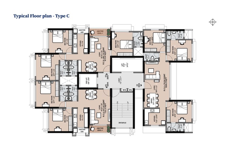 Floor Plan, shree-ganesh-chs-charkop 3 Bedroom 828 Sq.Ft. Apartment In Charkop Sector 3 Mumbai 9382706