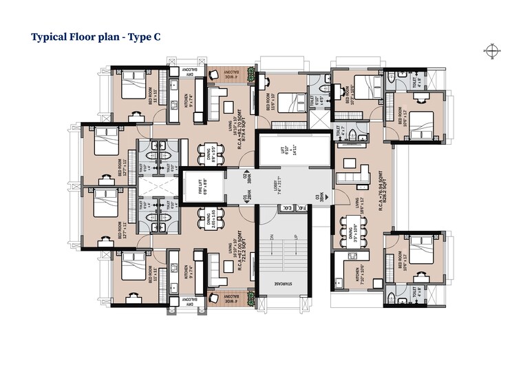 Floor Plan, shree-ganesh-chs-charkop 3 Bedroom 828 Sq.Ft. Apartment In Charkop Sector 3 Mumbai 9382706