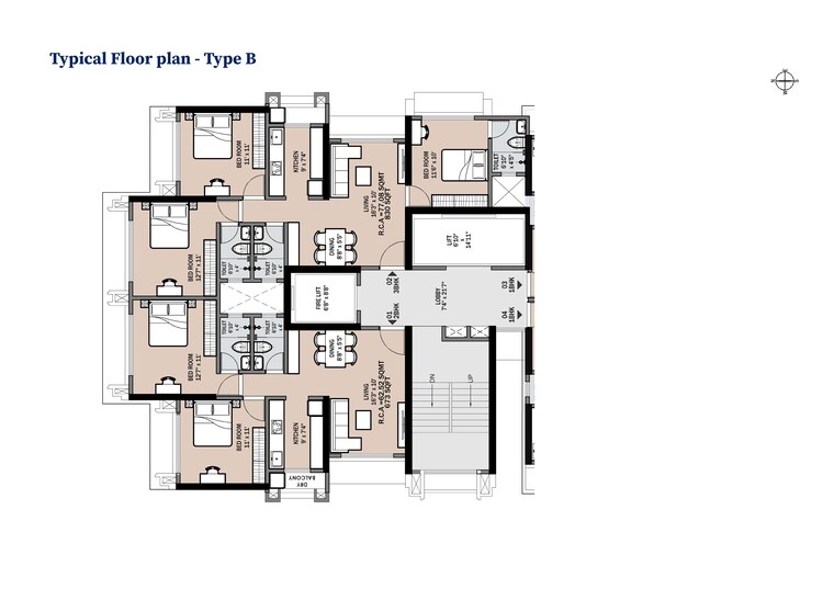 Floor Plan, shree-ganesh-chs-charkop 3 Bedroom 879 Sq.Ft. Apartment In Charkop Sector 3 Mumbai 9382731