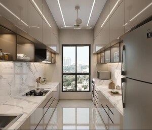 Kitchen in 3 BHK Apartment at Mhatre White Orchid Residency, Borivali West – for Sale