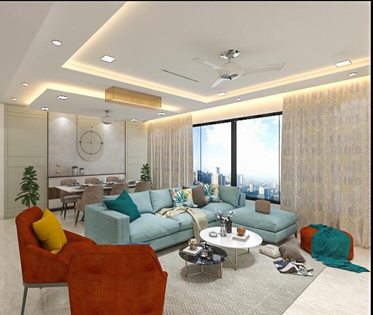 Living Room, oberoi-realty-esquire 3 Bedroom 1912 Sq.Ft. Apartment In Goregaon East Mumbai 9383112