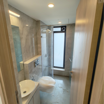 Bathroom in 3 BHK Apartment at S Raheja Silver Rock, Waterfield Road – for Rent