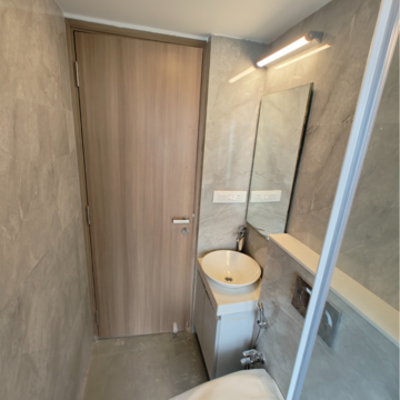 Bathroom in 3 BHK Apartment at S Raheja Silver Rock, Waterfield Road – for Rent