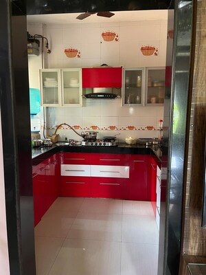 Kitchen in 3 BHK Apartment at Suryakoti Building, Kharghar – for Rent