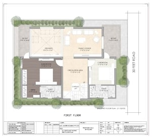 Floor Plan in 2.5 BHK Villa at Mantoor Nandan Lake Breeze, Isnapur – for Sale