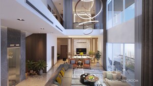 Living Room in 4 BHK Apartment at Matigara – for Sale