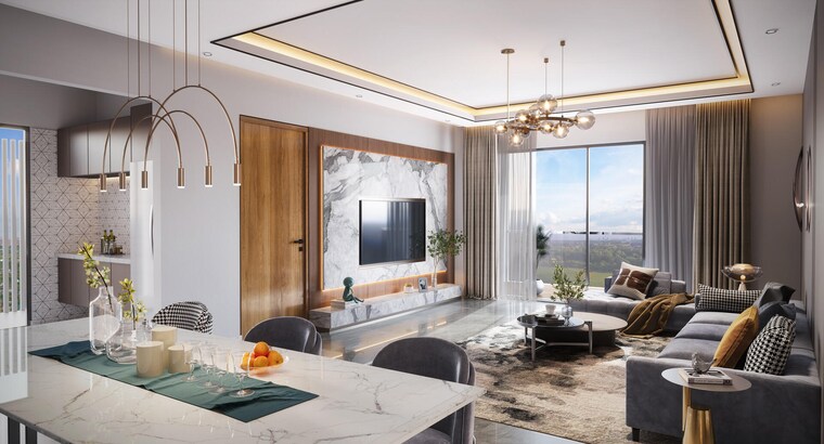 Living Room, v-mond-vivencia 2 Bedroom 900 Sq.Ft. Apartment In Koregaon Park Pune 9384261