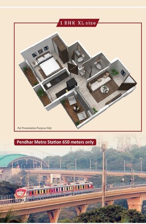 Floor Plan in 1 BHK Apartment at Sai SM Royal, Sector 24 Taloja – for Sale