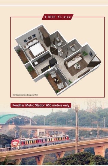 Floor Plan in 1 BHK Apartment at Sai SM Royal, Sector 24 Taloja – for Sale