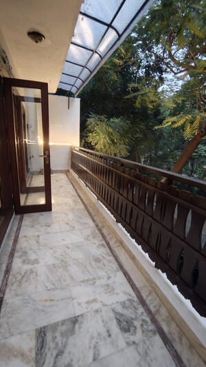 Balcony in 4 BHK Builder Floor at Vasant Vihar – for Rent