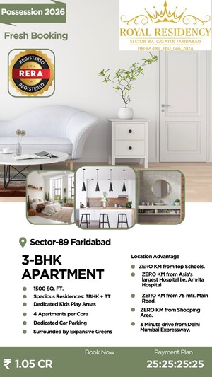 Floor Plan in 2 BHK Apartment at ORS Royal Residency, Sector 89 – for Sale