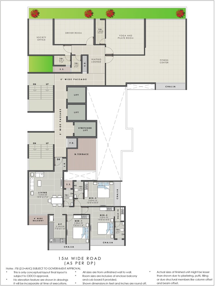 Floor Plan, aarav-omkar-regency 2 Bedroom 1204 Sq.Ft. Apartment In Nerul Navi Mumbai 9386470