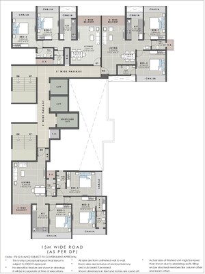Floor Plan in 2 BHK Apartment at Aarav Omkar Regency, Nerul – for Sale