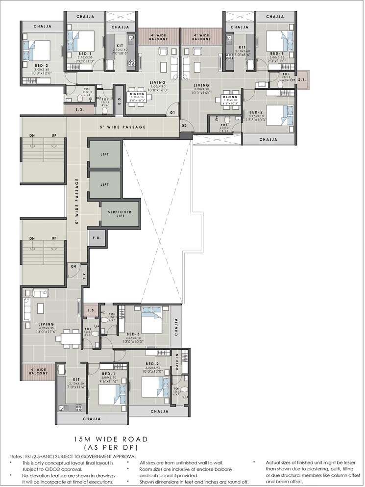 Floor Plan, aarav-omkar-regency 2 Bedroom 1204 Sq.Ft. Apartment In Nerul Navi Mumbai 9386470