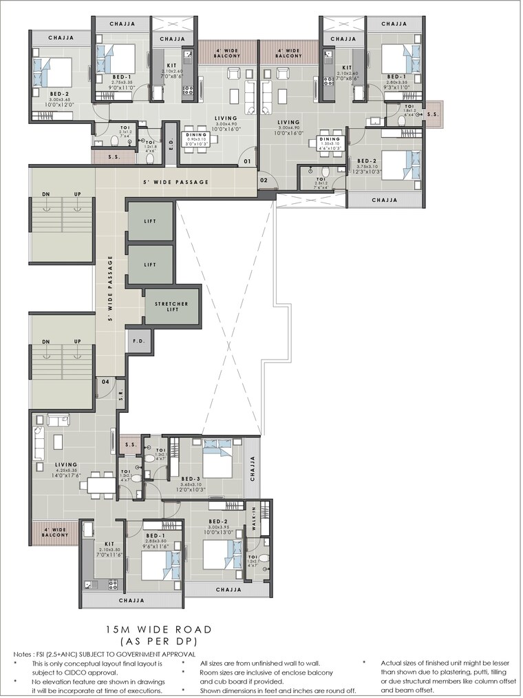 Floor Plan, aarav-omkar-regency 2 Bedroom 1204 Sq.Ft. Apartment In Nerul Navi Mumbai 9386470