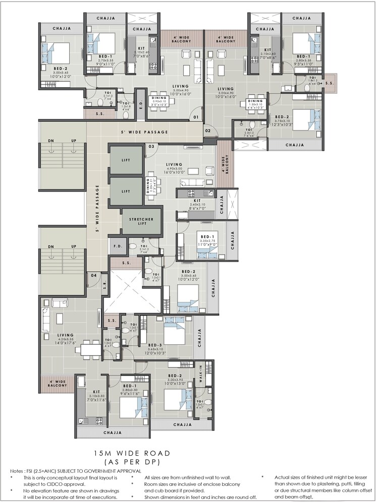 Floor Plan, aarav-omkar-regency 2 Bedroom 1204 Sq.Ft. Apartment In Nerul Navi Mumbai 9386470