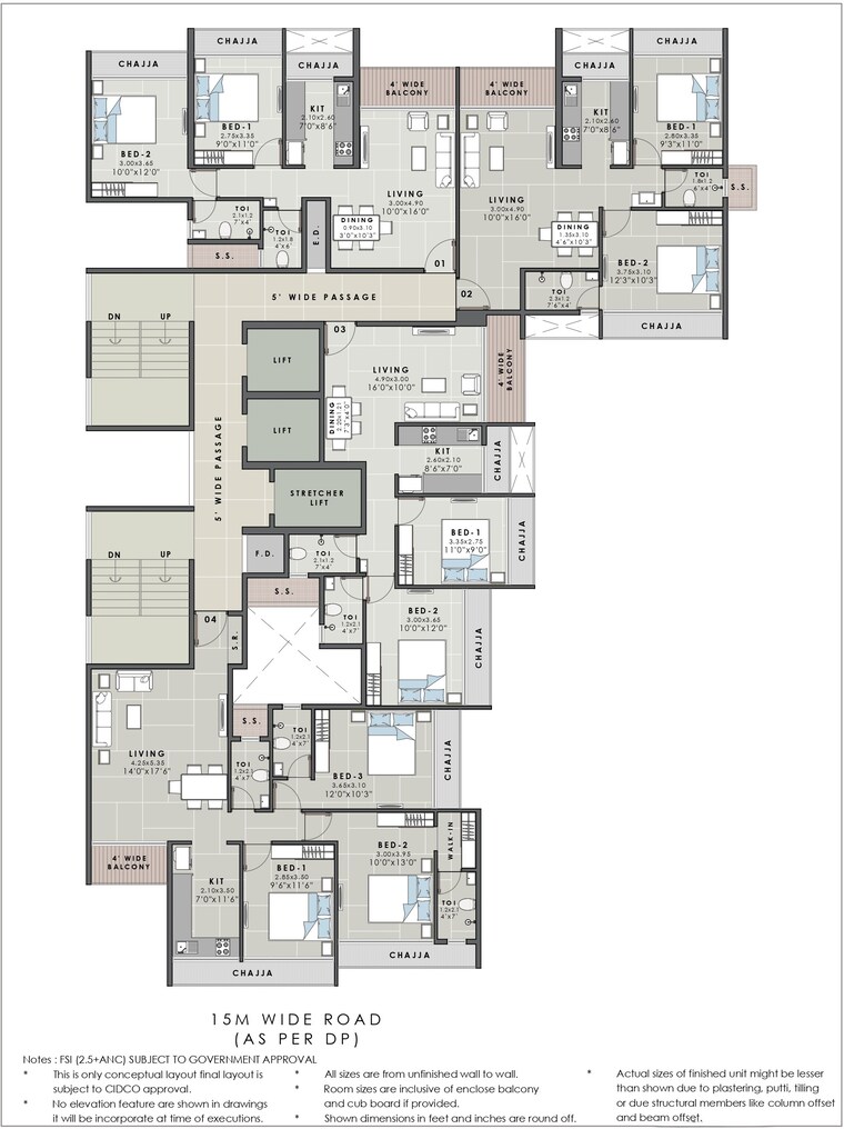 Floor Plan, aarav-omkar-regency 2 Bedroom 1204 Sq.Ft. Apartment In Nerul Navi Mumbai 9386470