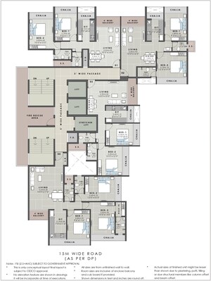 Floor Plan in 2 BHK Apartment at Aarav Omkar Regency, Nerul – for Sale