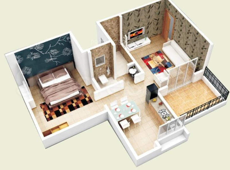 1 BHK 437 Sq.Ft. Apartment in Dosti Planet North