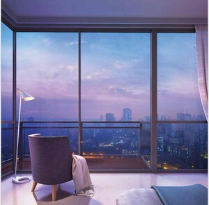 Living Room in 3 BHK Apartment at Marathon Monte South, Byculla West – for Sale