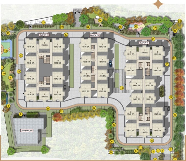 Master Plan, gem-nakshatra 3 Bedroom 1640 Sq.Ft. Apartment In Kokapet Hyderabad 9387115