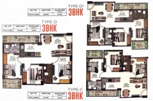 Floor Plan in 3 BHK Apartment at Advitya Homes, Sector 143 – for Sale