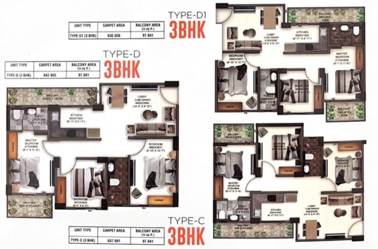 Floor Plan, advitya-homes 3 Bedroom 742 Sq.Ft. Apartment In Sector 143 Faridabad 9388152