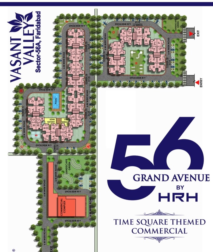 Master Plan, hrh-city-vasant-valley 3 Bedroom 750 Sq.Ft. Apartment In Sector 56a Faridabad 9388319